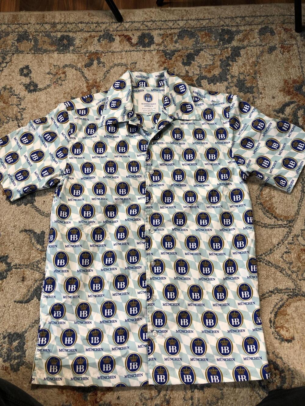 Hofbräuhaus America Shirt Mens M Multicolor HB München Short Sleeve Button Up